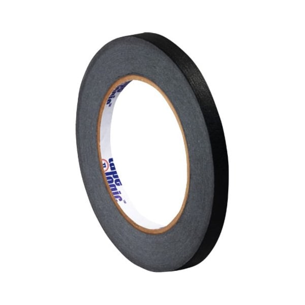 Tape Logic Masking Tape, 1/4x60 yd., Black, PK12, 1/4" W x 60 yds L, Black, 12 PK T93100312PKB - main